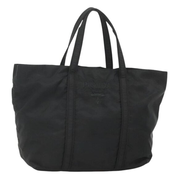 PRADA Tote Bag Nylon Black Silver - Picture 1 of 14